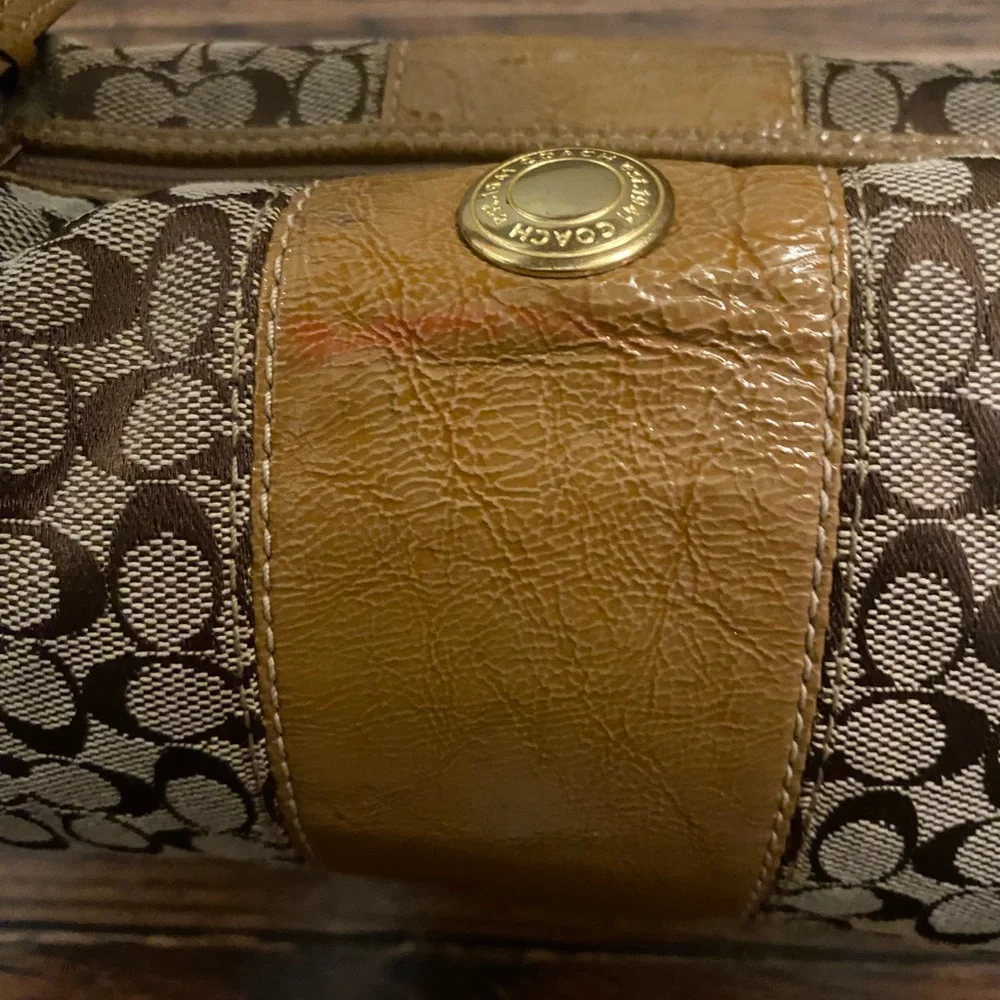 Coach Signature Demi Shoulder Bag 41066 - Brown & Gold Leather y2k Mini Bag - Picture 8 of 10